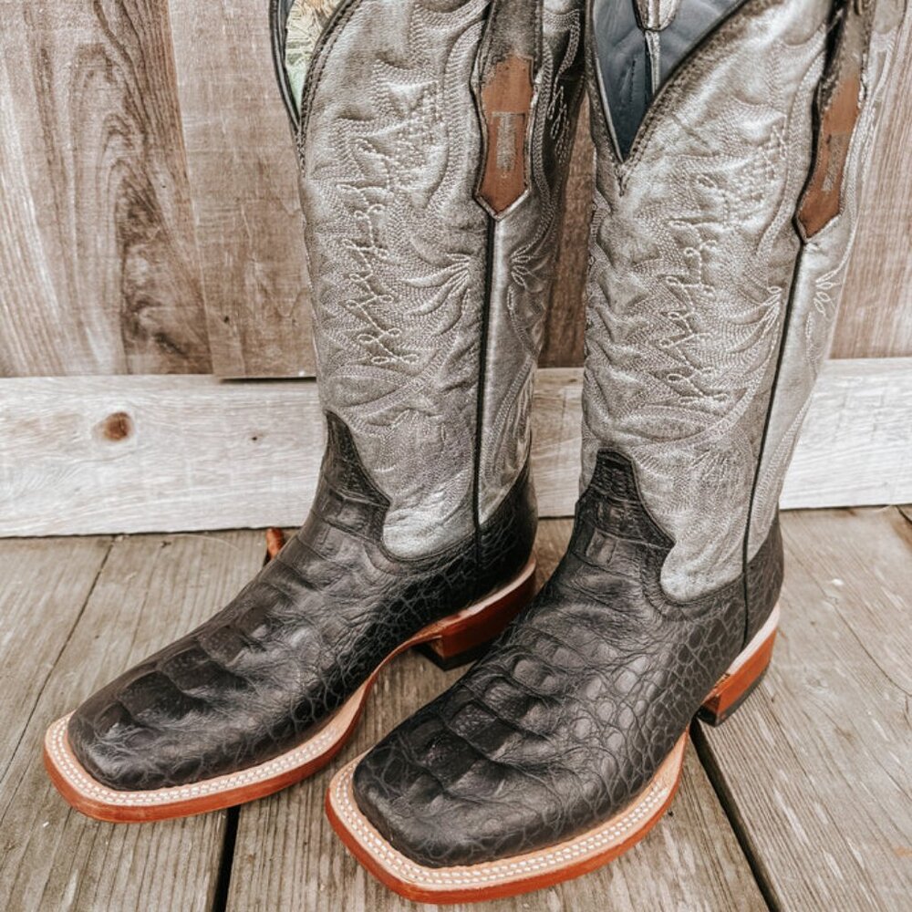 Mark Tanner Silver and Black Western Cowboy Boots NWT